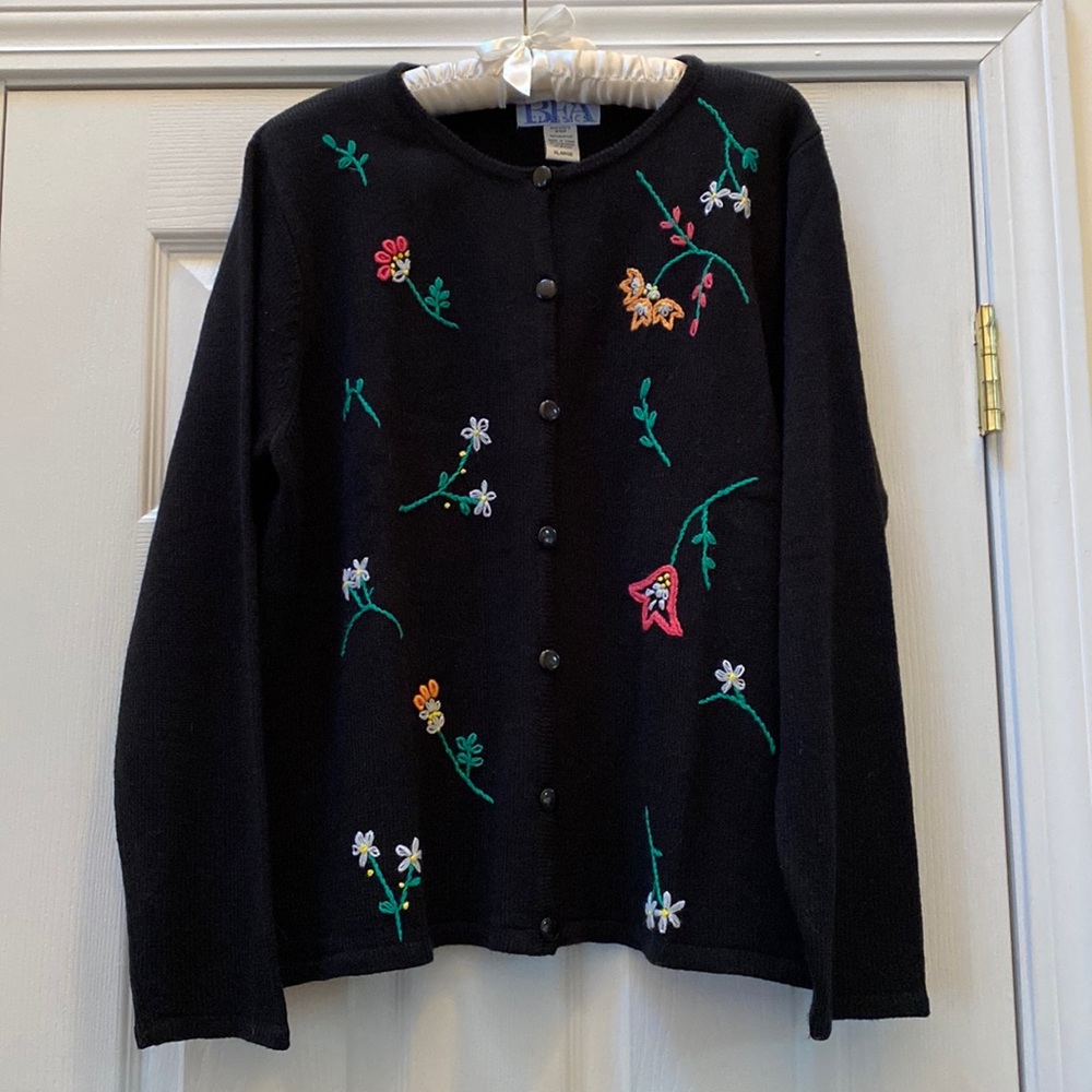 BFA Classics Cardigan Embroidered Sweater, XLarge